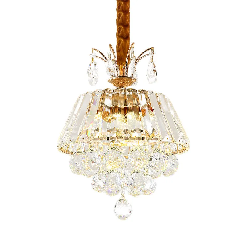 LED Crystal Chandelier Pendant Light for Dining Room - Elegant Tiered Conical Design, Clear Shade - 12"/18" Width