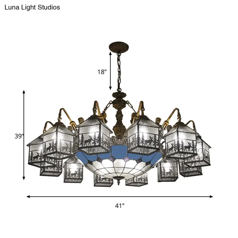 Mermaid Glass Chandelier for Living Room with Clear Hanging Light