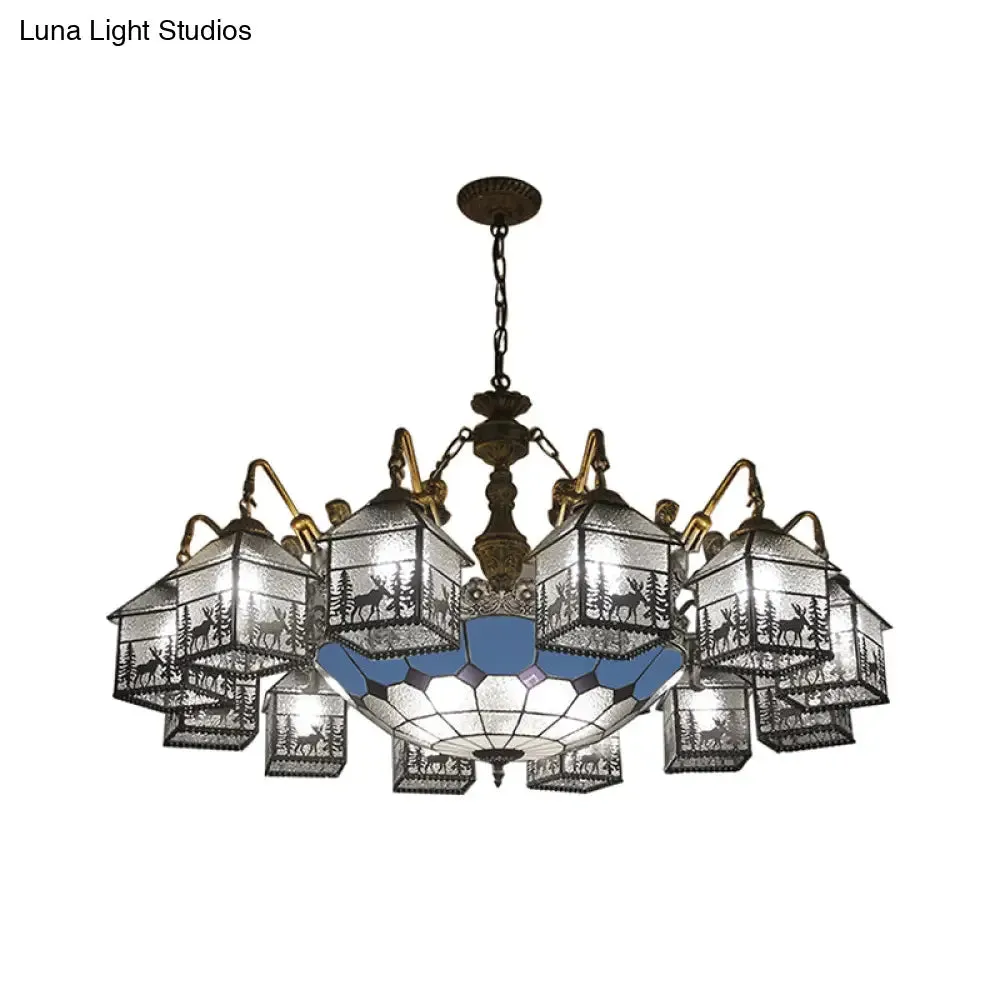 Mermaid Glass Chandelier for Living Room with Clear Hanging Light