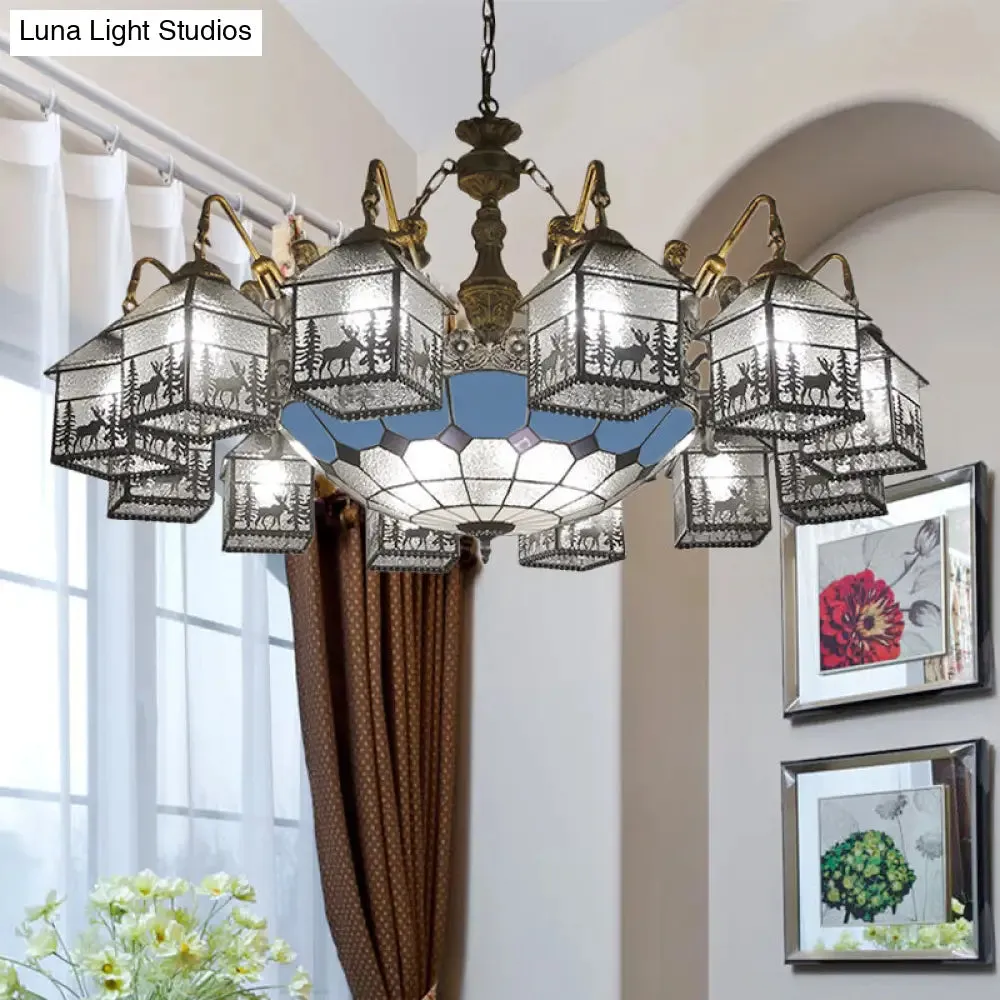 Mermaid Glass Chandelier for Living Room with Clear Hanging Light