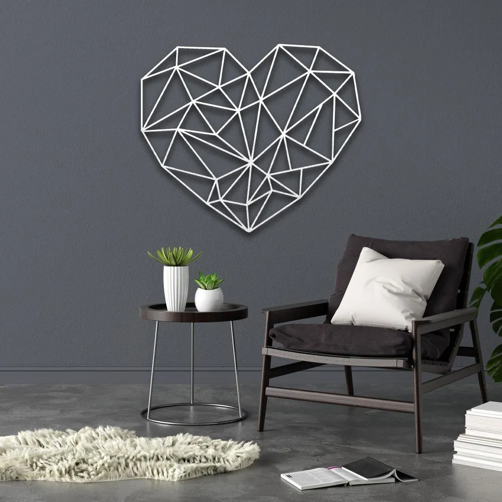 Metal Geometric Heart Wall Art