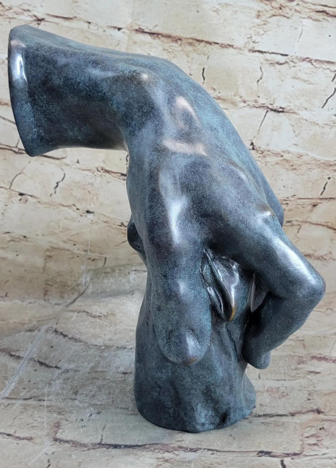 Mid Century Male Man Hand Genuine Bronze sculpture by Milo Home Decoration