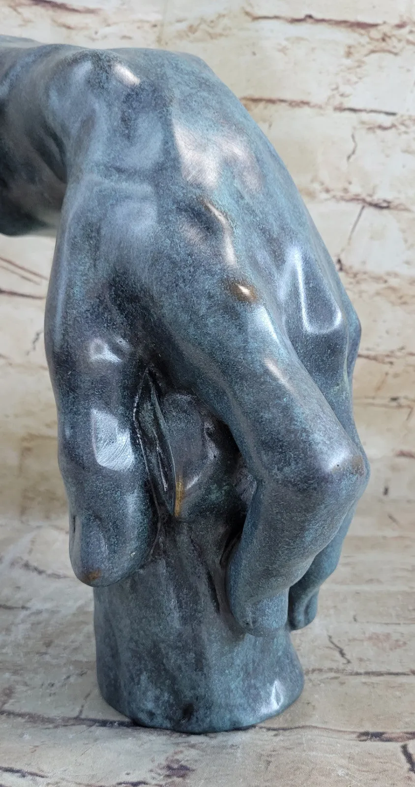 Mid Century Male Man Hand Genuine Bronze sculpture by Milo Home Decoration