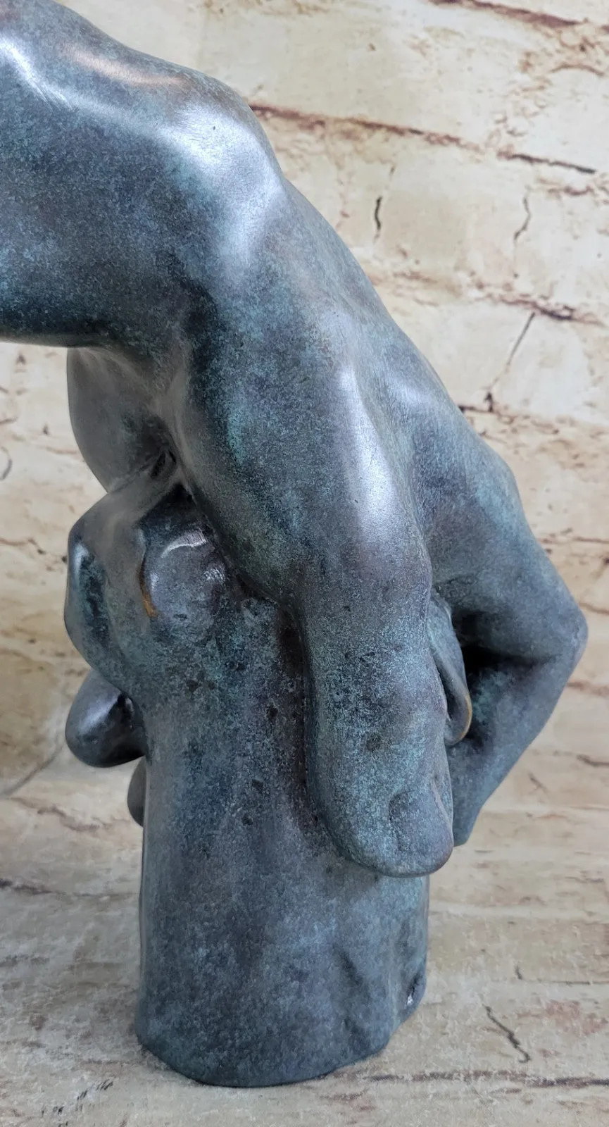 Mid Century Male Man Hand Genuine Bronze sculpture by Milo Home Decoration