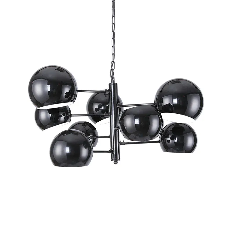 Modern Black 8-Light Iron LED Pendant Chandelier for Office