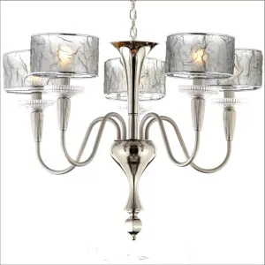 Modern Murano Chandelier With Silver, Copper Or Gold Metallic Shades