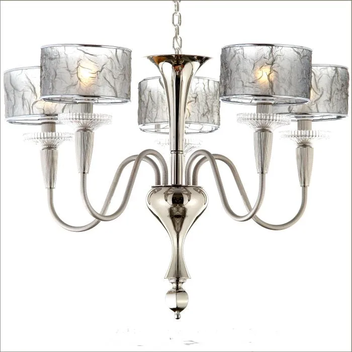 Modern Murano Chandelier With Silver, Copper Or Gold Metallic Shades