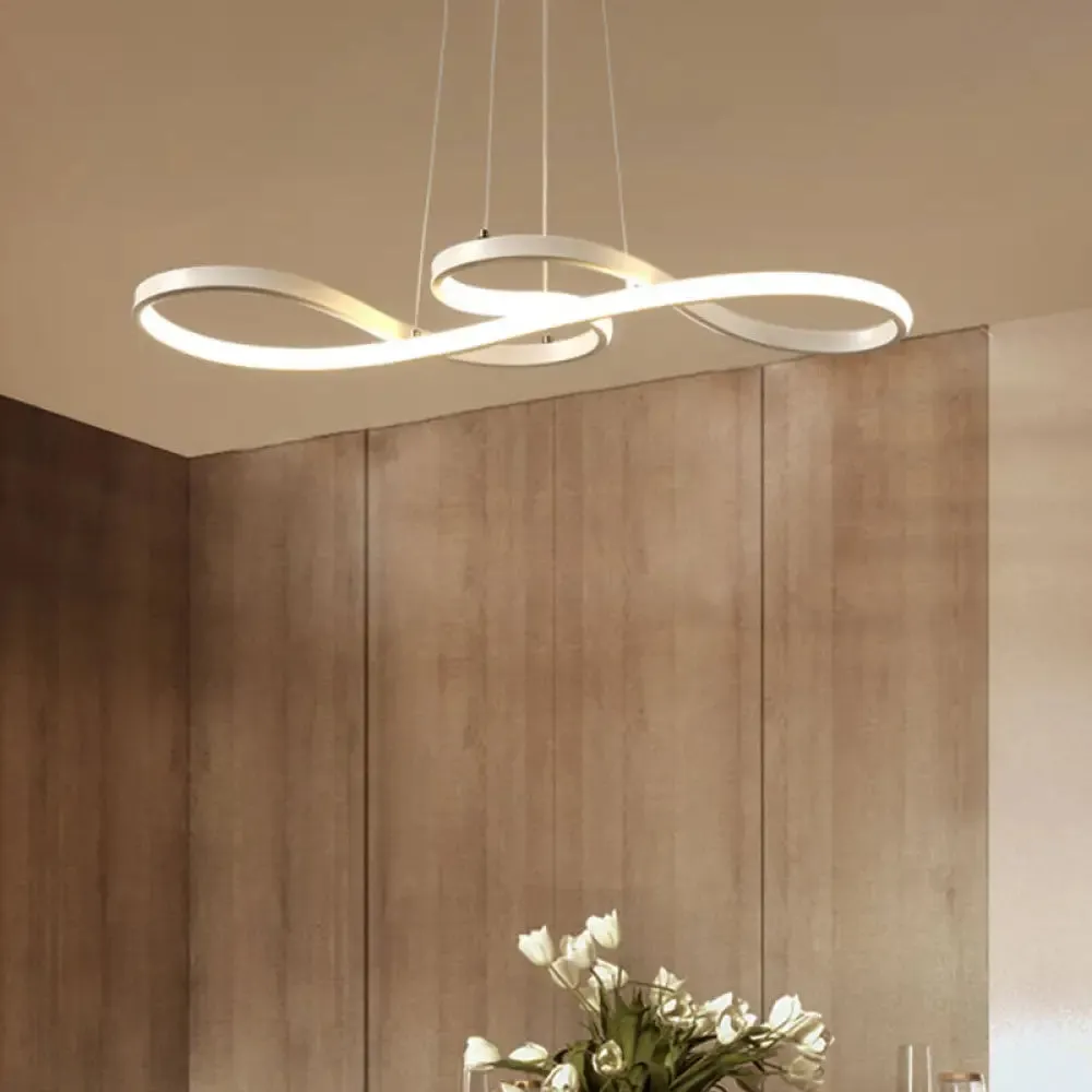 Modern Twisting Chandelier Pendant Light for Restaurants - Elegant Metal Suspended Lighting Fixture