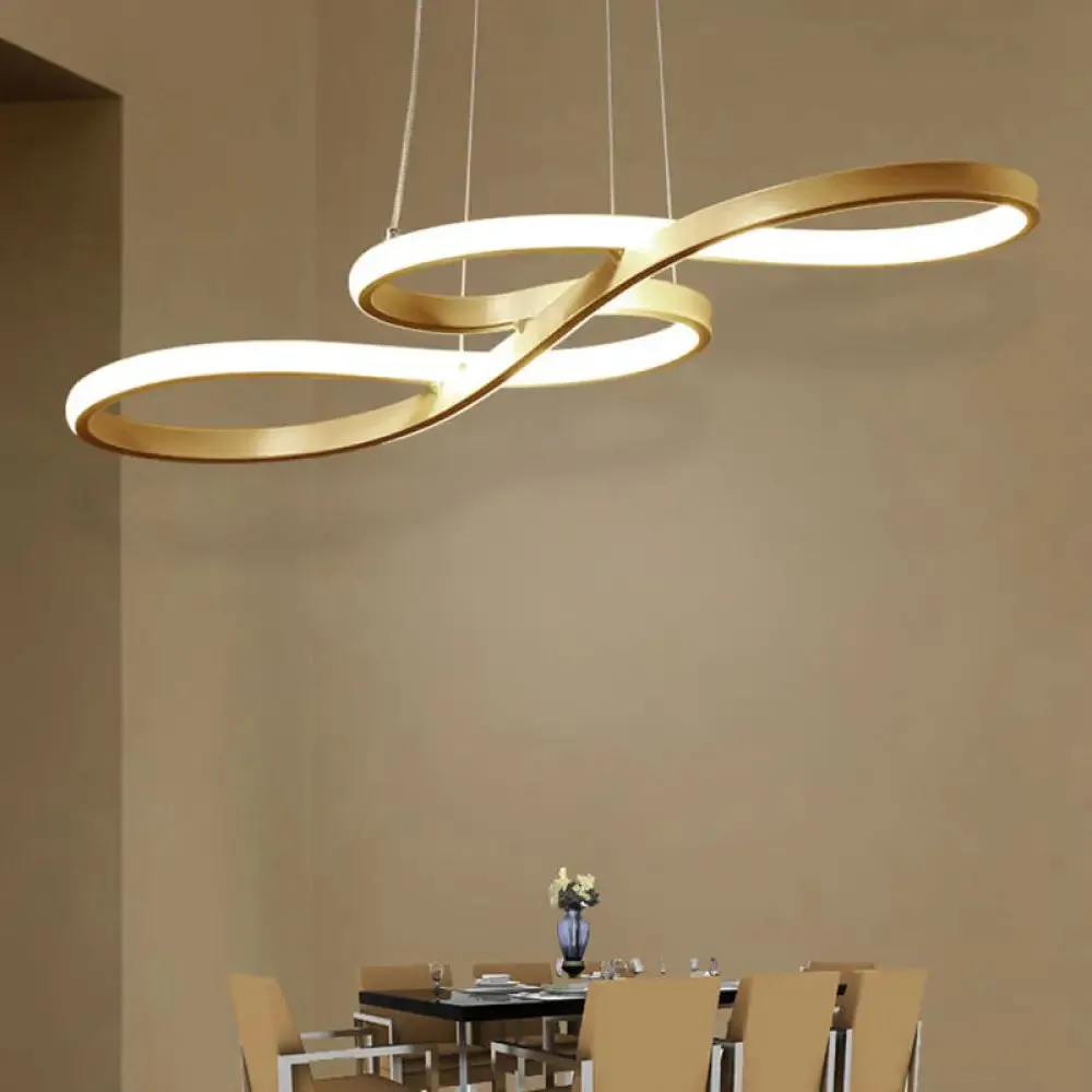Modern Twisting Chandelier Pendant Light for Restaurants - Elegant Metal Suspended Lighting Fixture