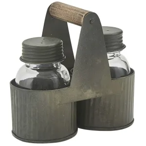 Norwood Caddy With Mason Jar Glass Salt & Pepper Shakers