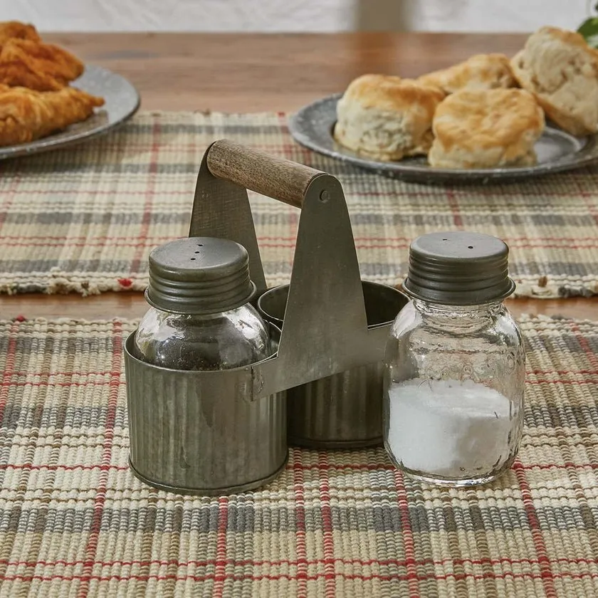Norwood Caddy With Mason Jar Glass Salt & Pepper Shakers