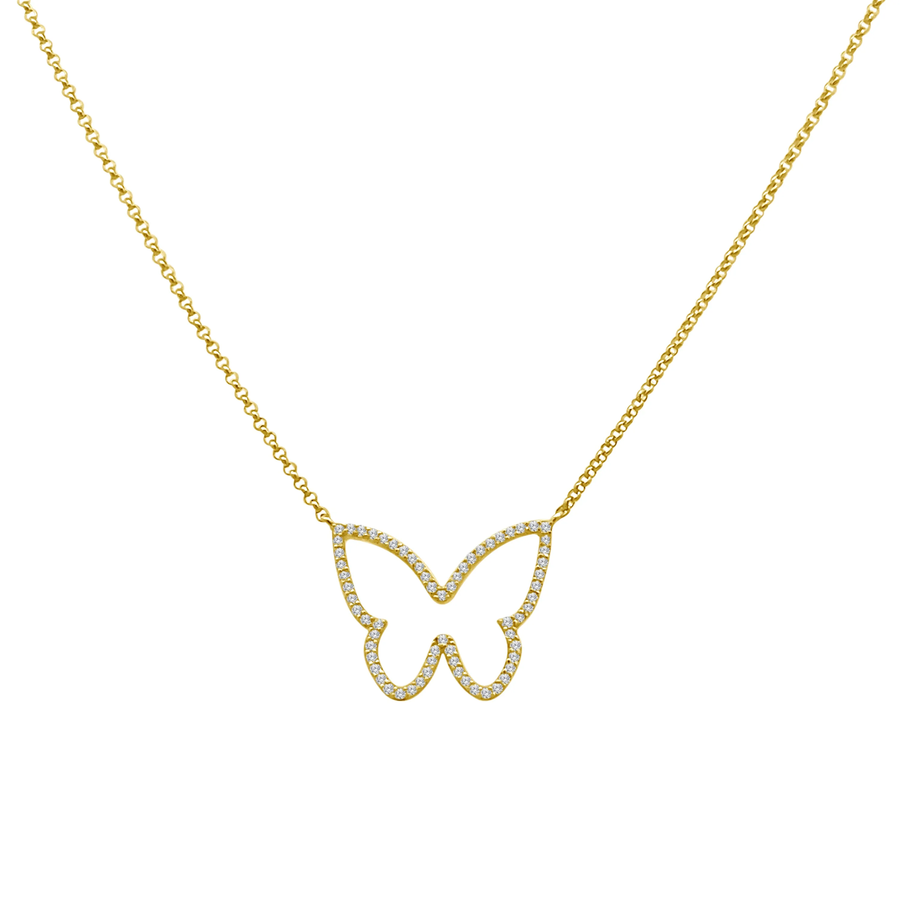 Open Butterfly Diamond Necklace