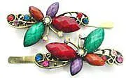 Pair of Butterfly Hairpins in Bright Colors  P86350-1-0150