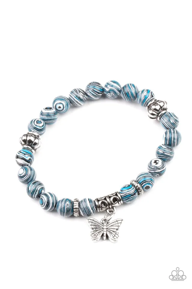 Paparazzi Bracelet ~ Butterfly Wishes - Blue