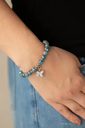 Paparazzi Bracelet ~ Butterfly Wishes - Blue