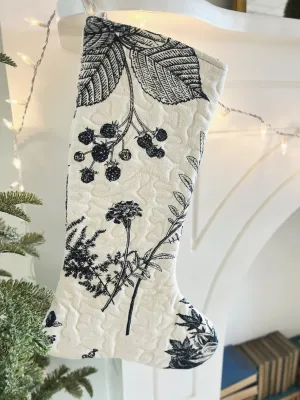 Quilted Cotton Botanical Printed Stocking