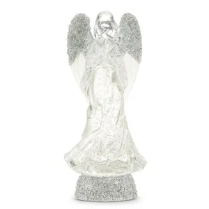 Raz Holiday Water Lanterns 2023 13" Lighted Angel With Silver Swirling Glitter