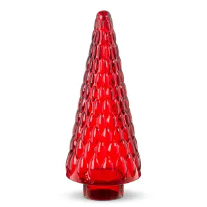 Raz Imports 2023 O Tannenbaum 15" Red Glass Tree