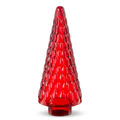 Raz Imports 2023 O Tannenbaum 15" Red Glass Tree