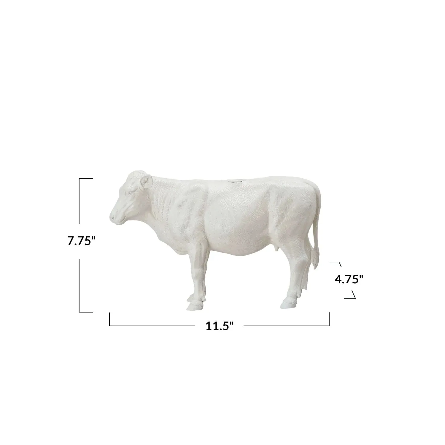 Resin Cow Taper Holder, Antique White