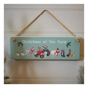 Richard Langs Xmas Farm Animal Rectangle Plaque
