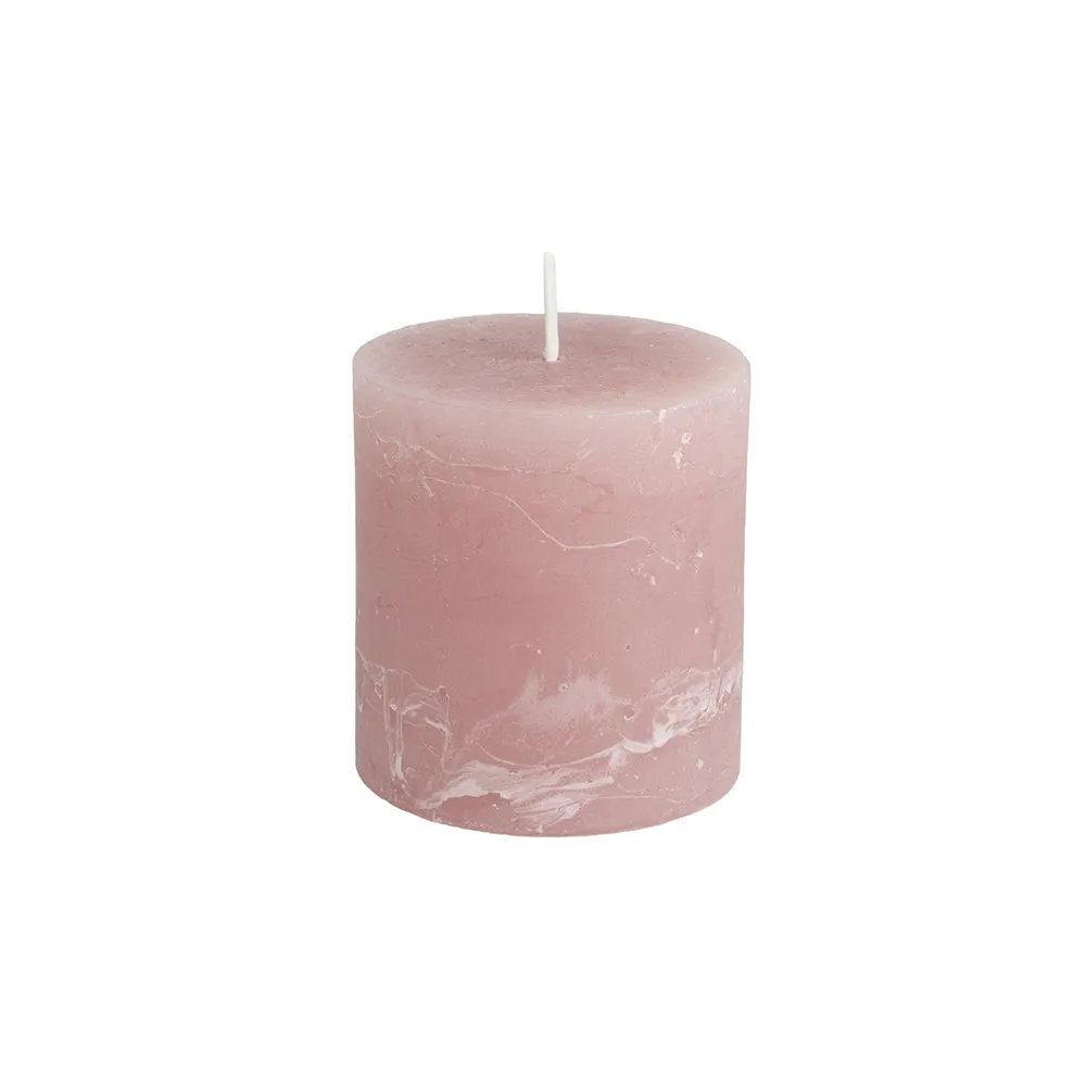 Rustic Pillar Candle Dusky Pink 3