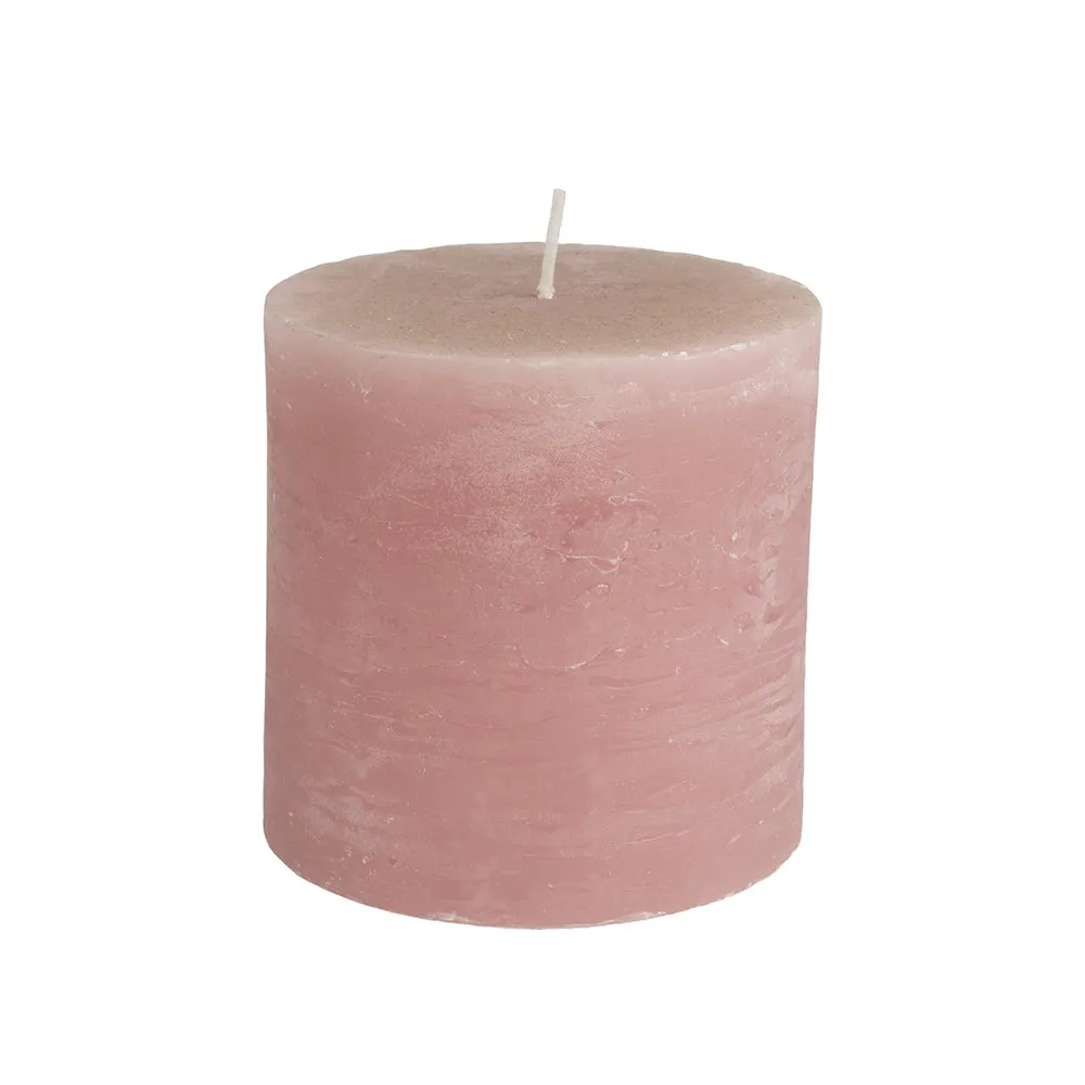 Rustic Pillar Candle Dusky Pink 3