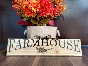Rustic Wood Farmhouse Sign with Raffia Bow - Perfect for Home Decor and Gift Giving!