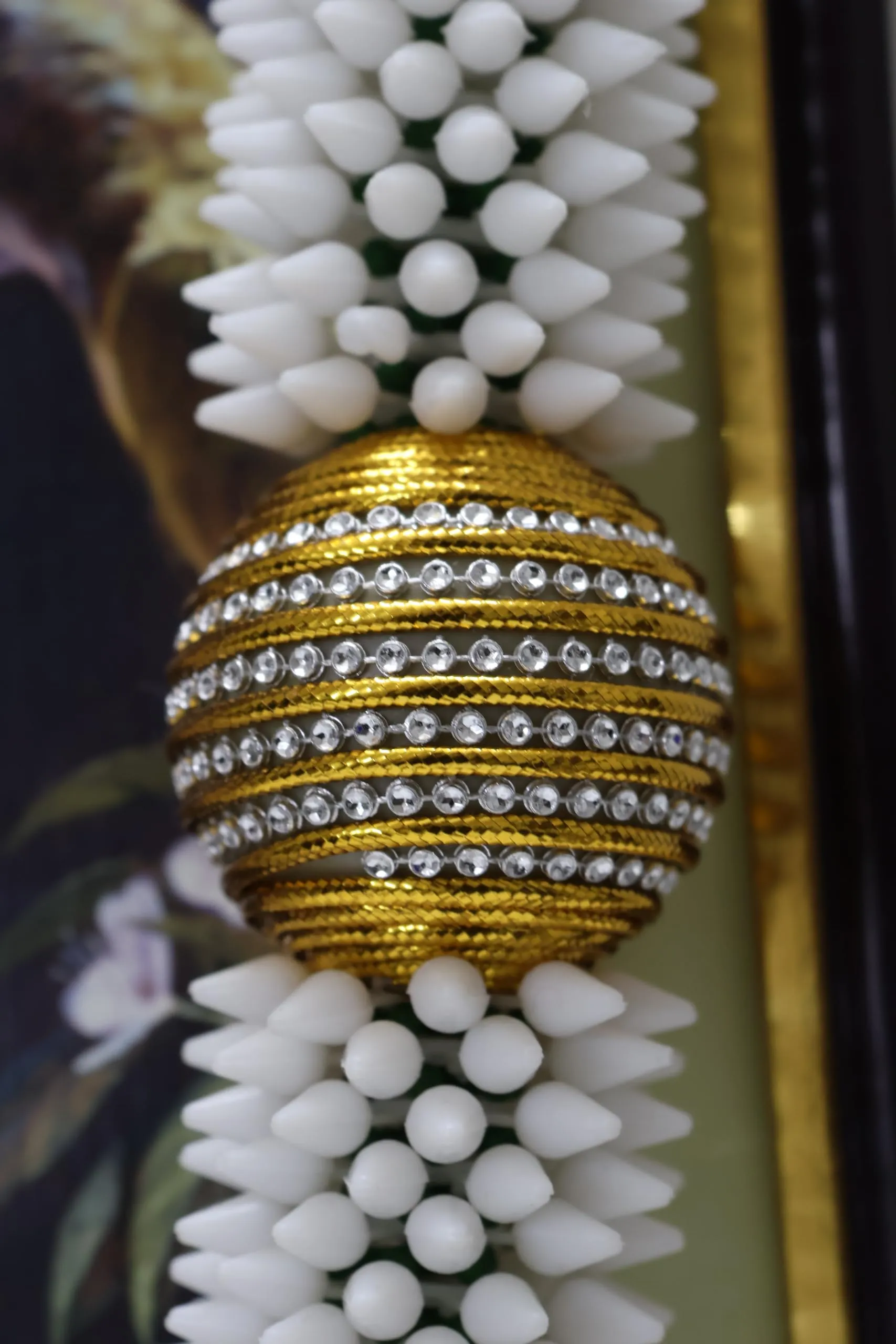 Shoproducts Artificial Jasmine Buds Garland for Photo Frames God Idols 50cm (Pack of 1).