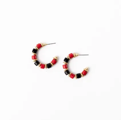 Small Red&Black Cara Earring