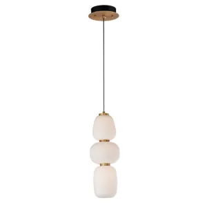 Soji 3-Light LED Pendant, 1,400 Lumens, 20W, 3000K CCT, 120V, Black/Gold Finish