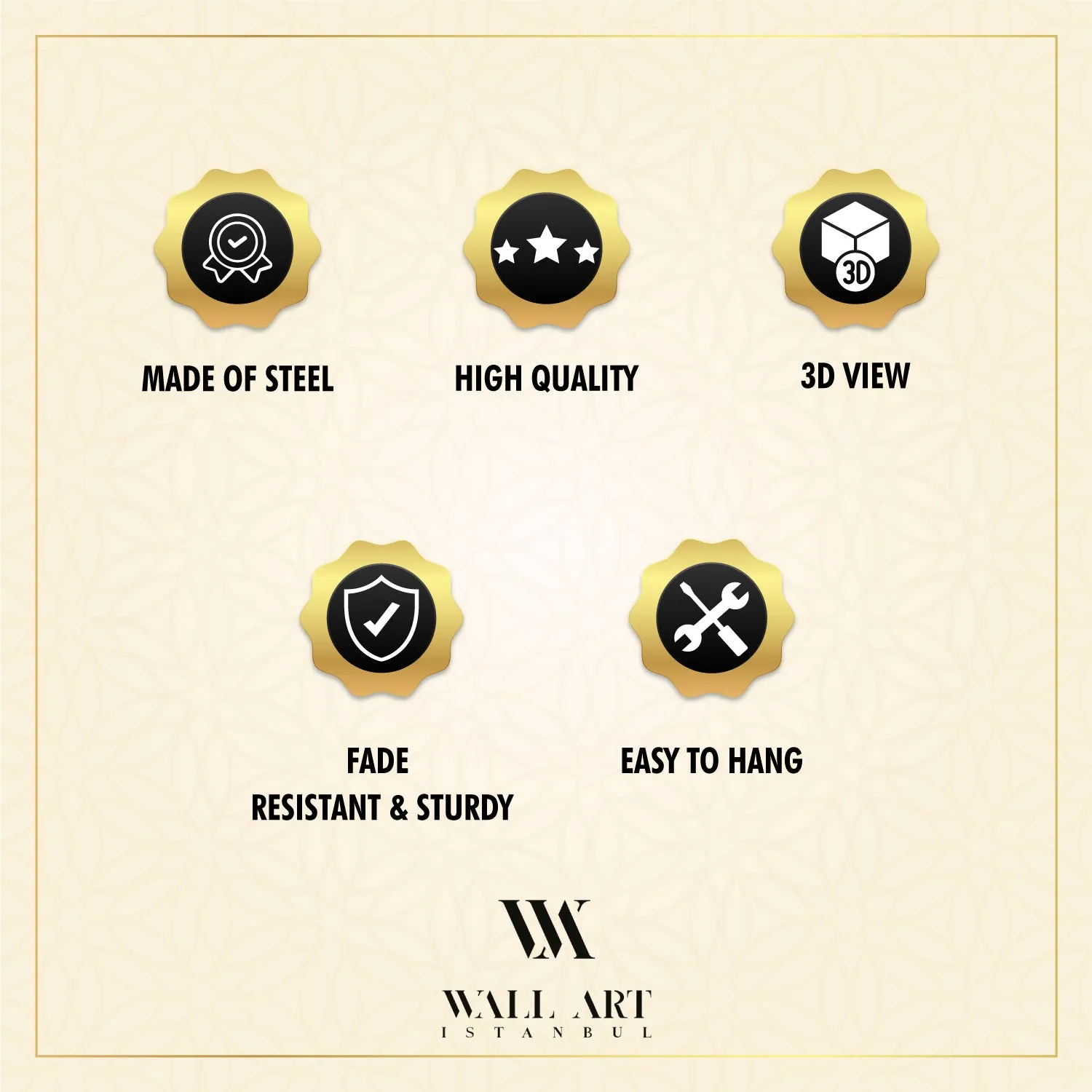 Surah Al-Ikhlas Metal Islamic Wall Art - WAM074