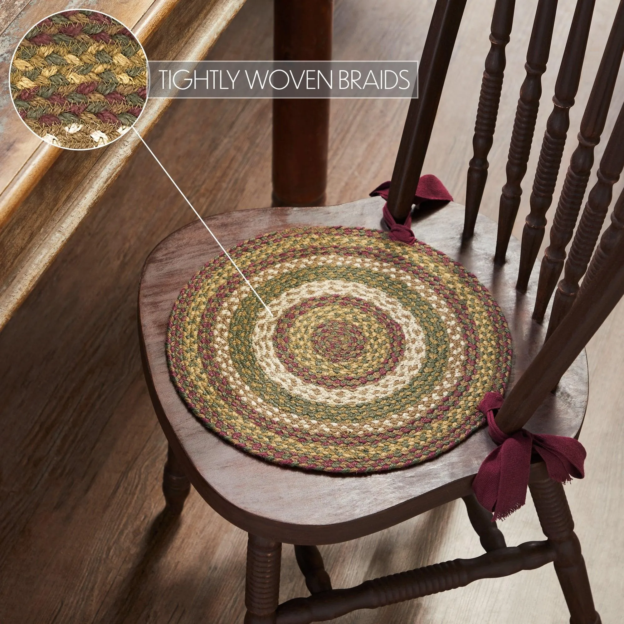 Tea Cabin Jute Chair Pad 15 inch Diameter - VHC Brands