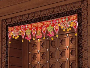 Torans for Entrance Door for Diwali Festival- Toran for Pooja Room - Bandarwal for Home Door-Lakshmi Ganesh toran Diwali Decoration Item Home Decor (35 x 7 Inches)