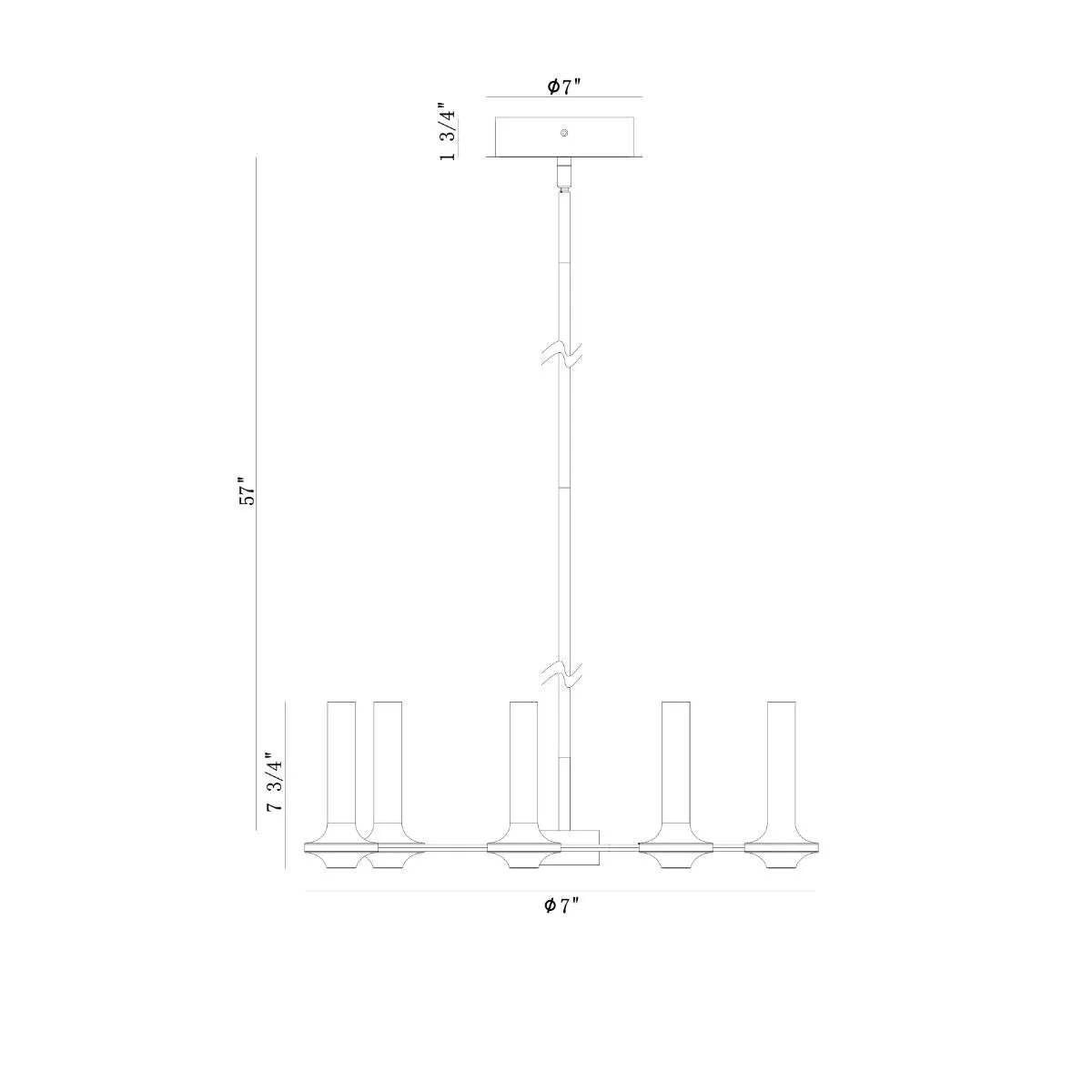Torcia 12 Lights 24 in. LED Chandelier White & Gold Finish