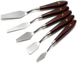 US Palette Knife Set Painting Stainless Steel Spatula Oil Paint with Wood Handle