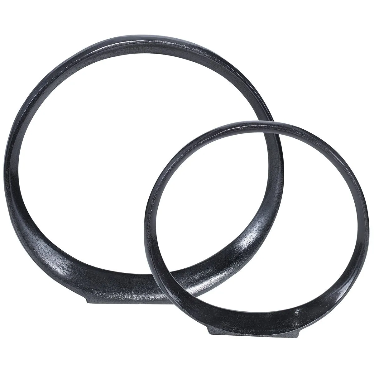 Uttermost Orbits Black Ring Sculptures, 2-Piece Set