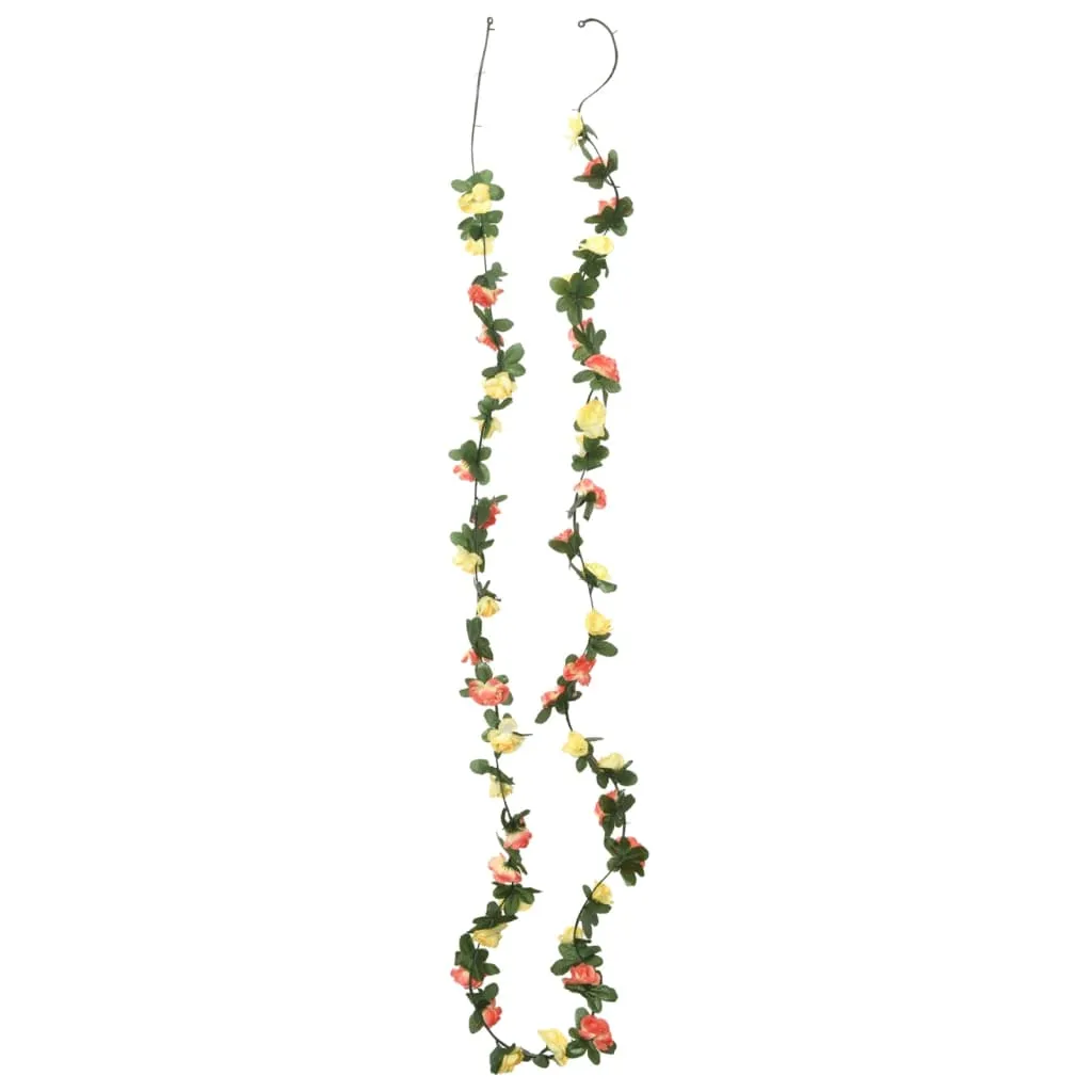 vidaXL 6-Pack 250 cm Spring Sunset Red Christmas Flower Garlands – Stunning Silk & PE Artificial Floral Vines for Festive Decorations