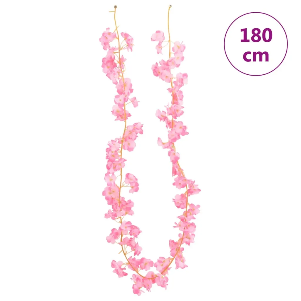 vidaXL 6 Pcs Christmas Flower Garlands, Dark Pink, 180 cm - Perfect for Weddings, Parties, and Home Decor