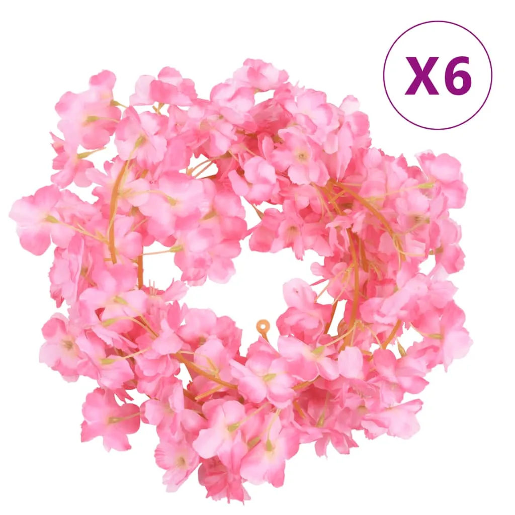 vidaXL 6 Pcs Christmas Flower Garlands, Dark Pink, 180 cm - Perfect for Weddings, Parties, and Home Decor