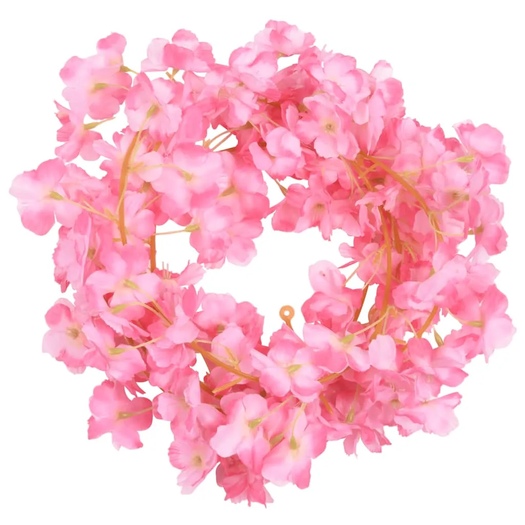 vidaXL 6 Pcs Christmas Flower Garlands, Dark Pink, 180 cm - Perfect for Weddings, Parties, and Home Decor