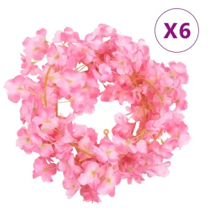 vidaXL 6 Pcs Christmas Flower Garlands, Dark Pink, 180 cm - Perfect for Weddings, Parties, and Home Decor