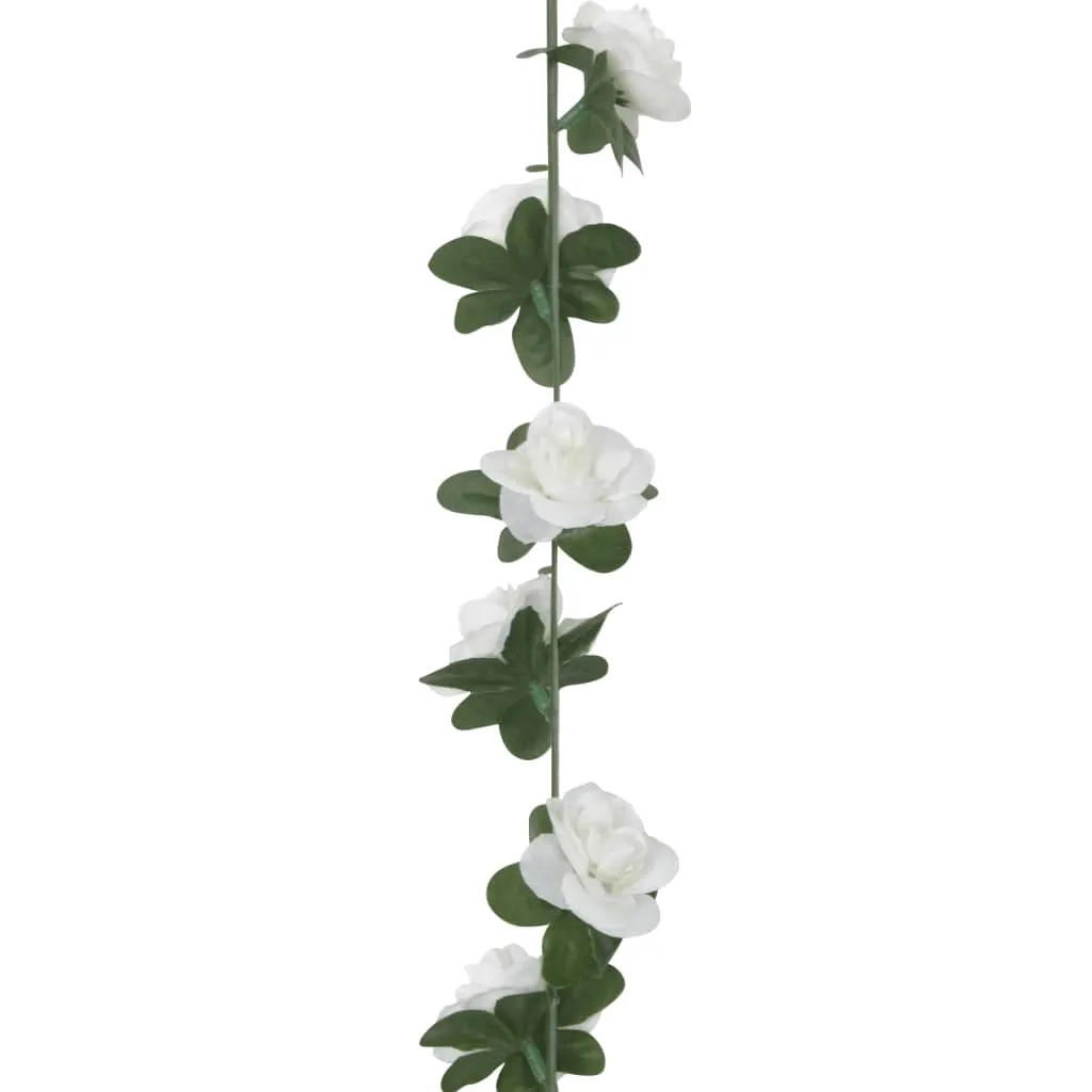 vidaXL Set of 6 Christmas Flower Garlands in White - 240 cm Each | Perfect for Wedding, Party & Home Decor