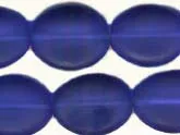 Vintage German Matte Glass Cobalt Blue. 8x11mm. Pkg of 10. B11-BL-0559