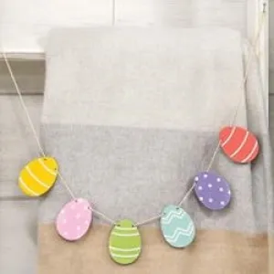 Wooden Easter Egg Mini Garland