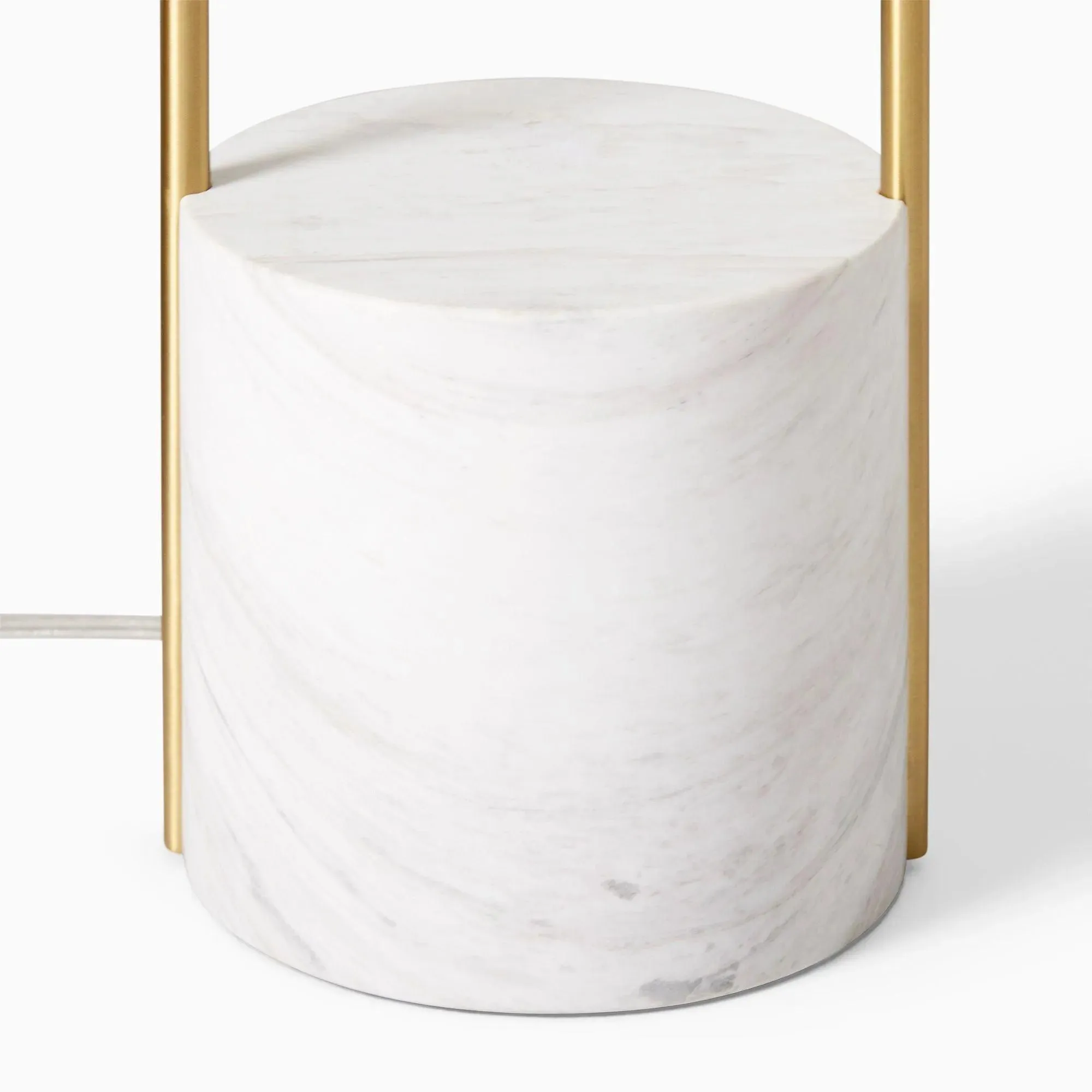 Wooden Twist Modern Standing Floor Lamp with Outline Design and Metal & Marble Base