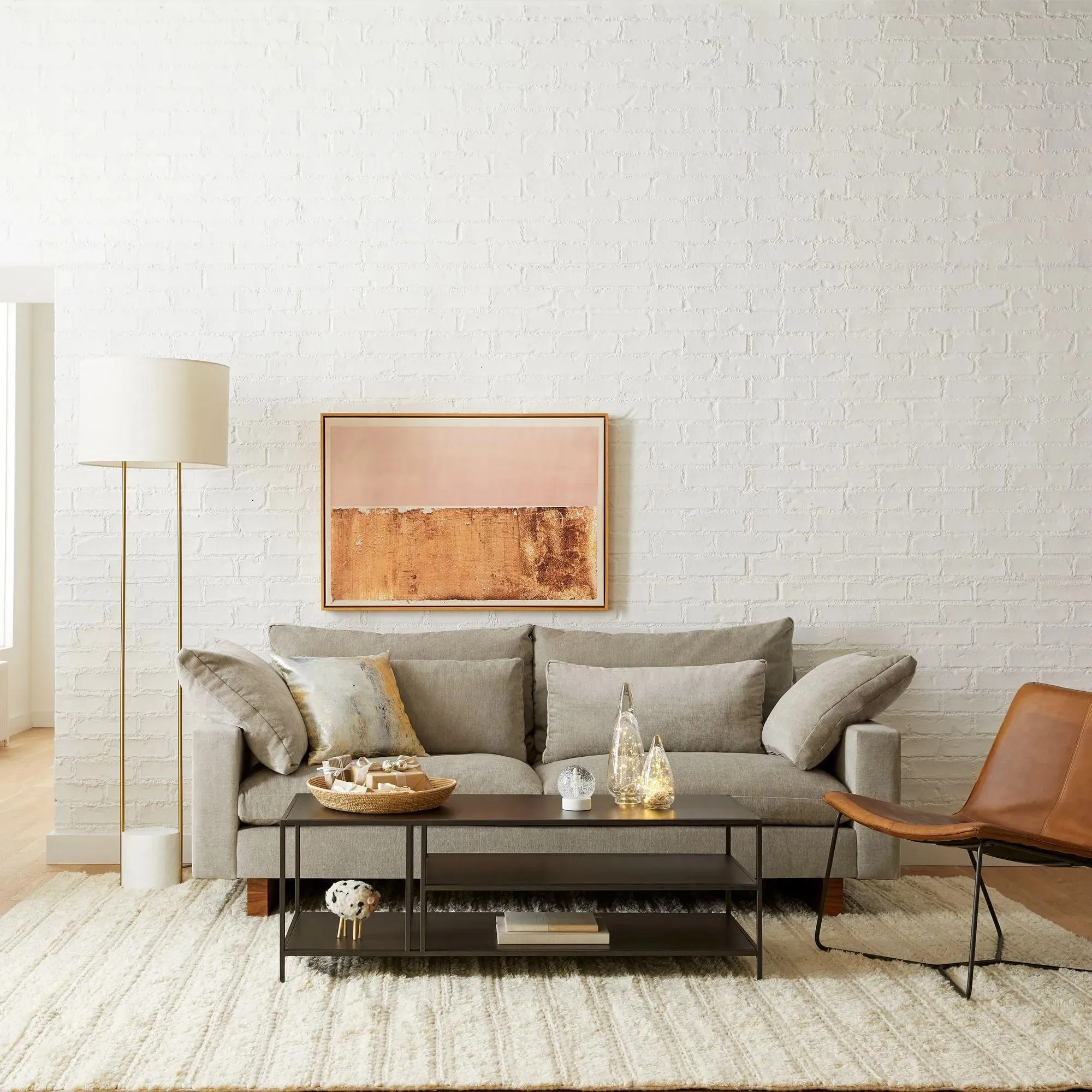 Wooden Twist Modern Standing Floor Lamp with Outline Design and Metal & Marble Base