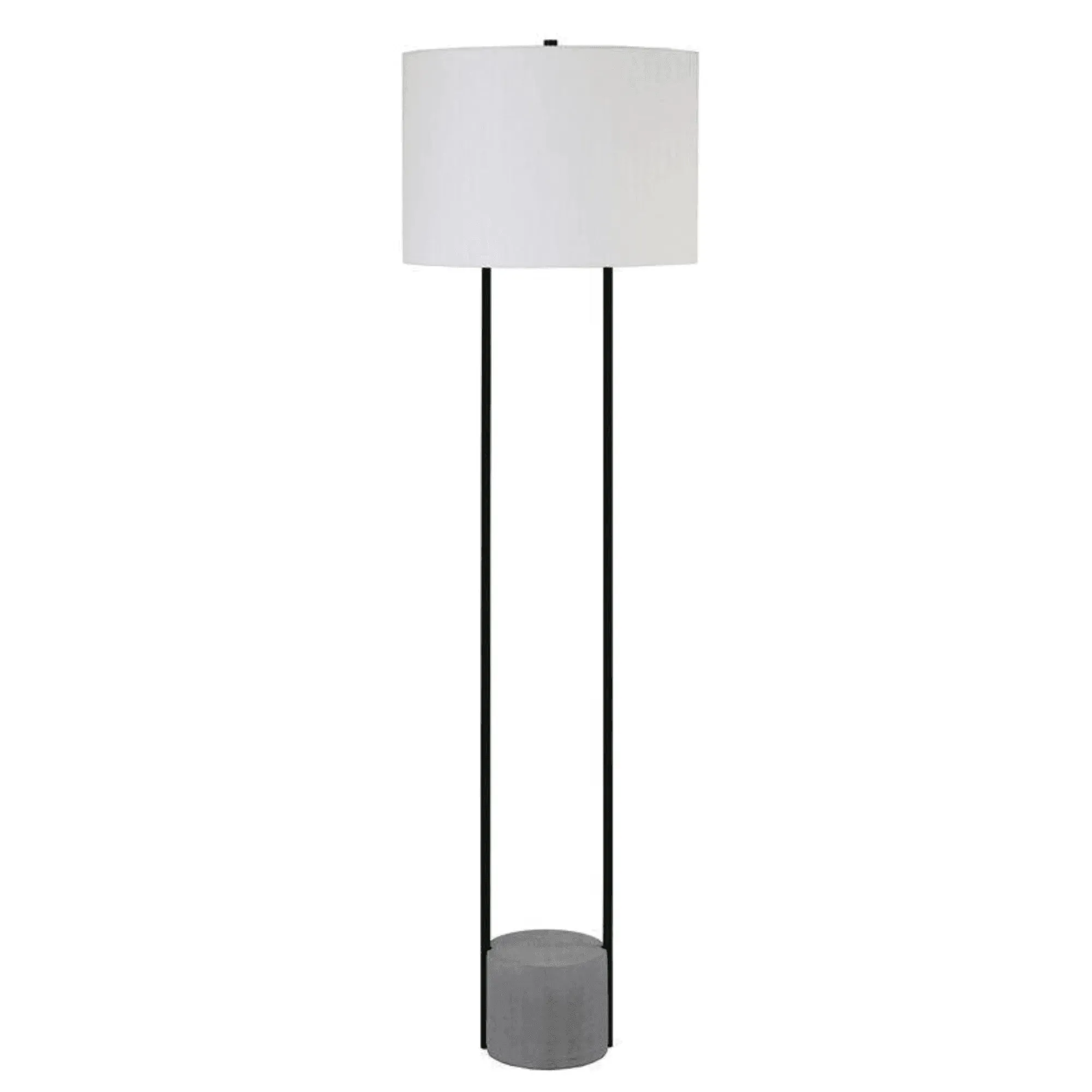 Wooden Twist Modern Standing Floor Lamp with Outline Design and Metal & Marble Base