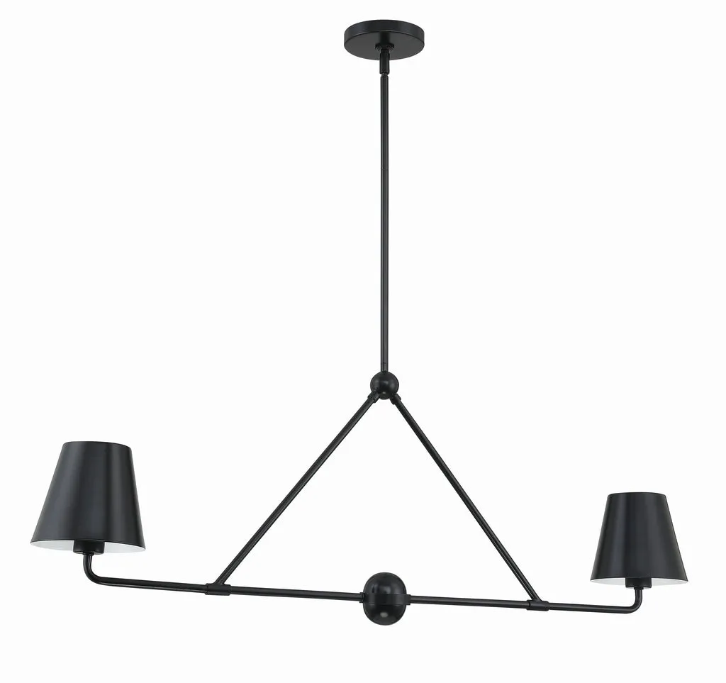 Xavier 2 Light Matte Black Chandelier
