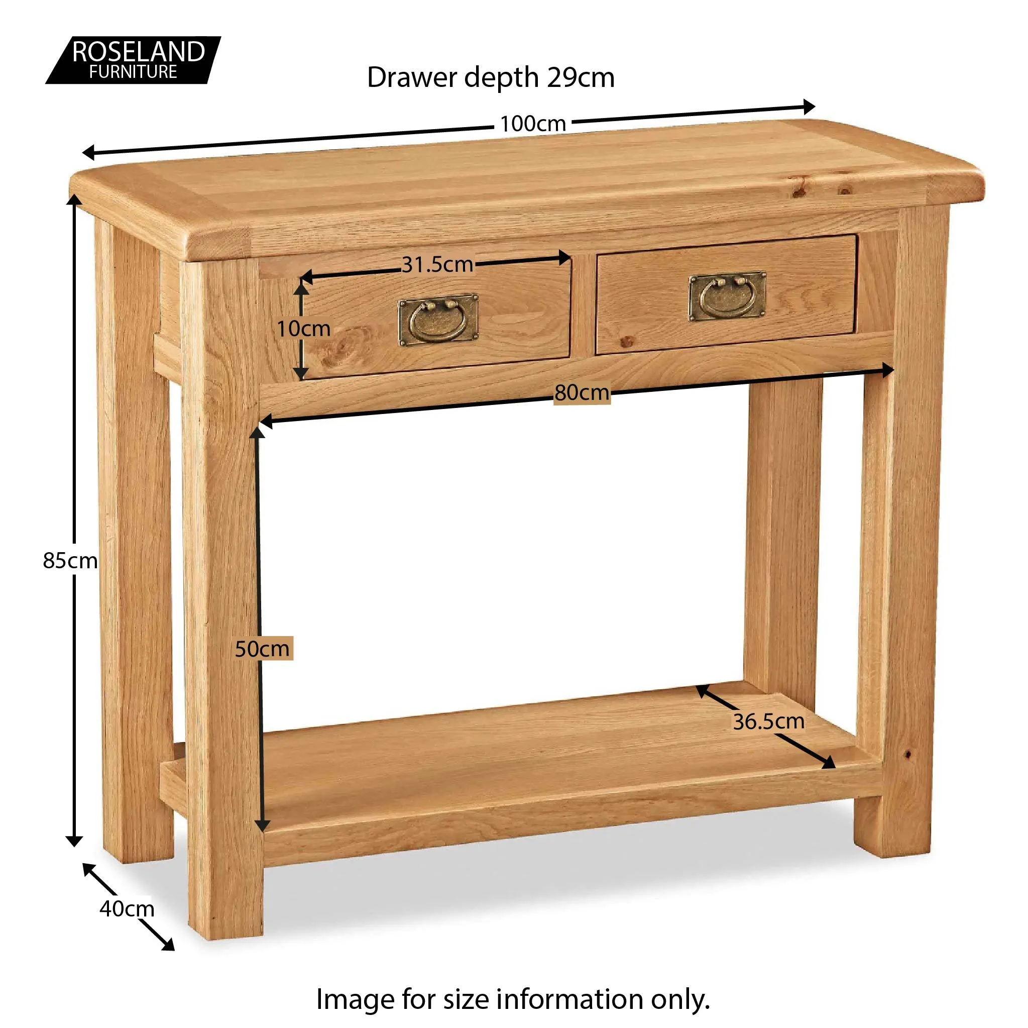 Zelah Oak Console Table
